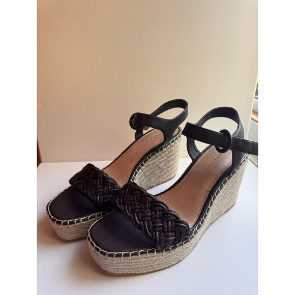 Veronica Beard  brown Reema Braided Ankle-Strap Wedge Sandals size 12 - Picture 2 of 13